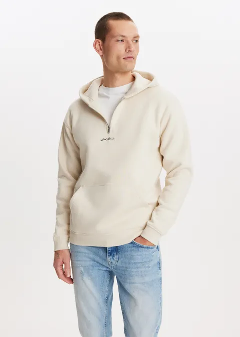 Half zip hoodie off-white (ECRU)
