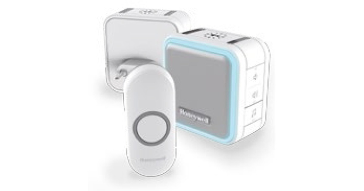 HoneywellDC515NHGP2 Draadloze, draagbare deurbel   (Wit, slaapstand, nachtlicht en drukknop)
