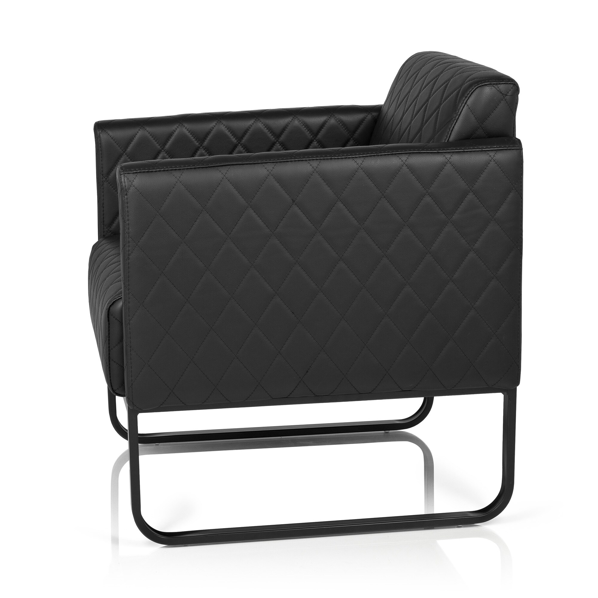 Polstersessel ARUBA BLACK Kunstleder mit Armlehnen hjh OFFICE