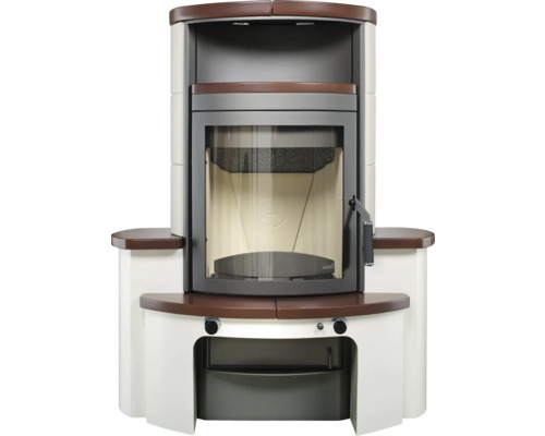 Hark Avenso GT ECOplus keramische haardset, bruine steen, 6 kW