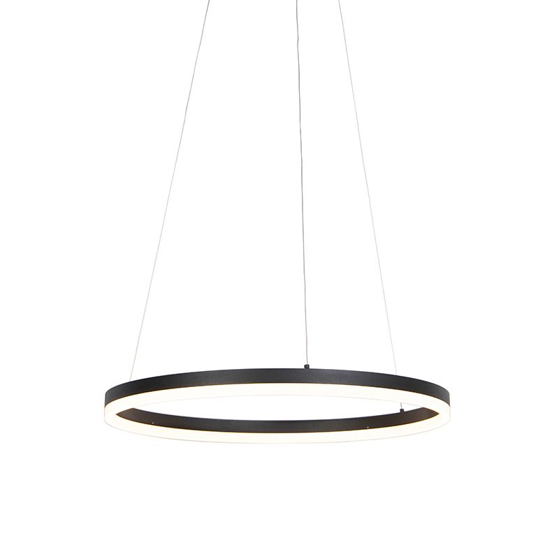 Design hanglamp zwart 60 cm incl. LED 3-staps dimbaar - Anello