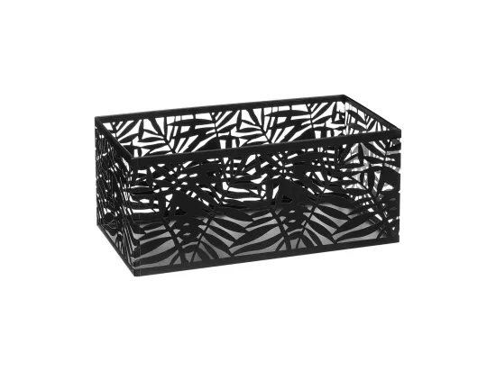 Lot de 3 Caisses de rangement Cagettes en Métal Noir ajouré