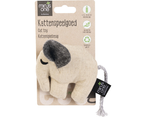 Kattenspeeltje beeztees Minus one Olifant beige 9 x 8 x 2 cm