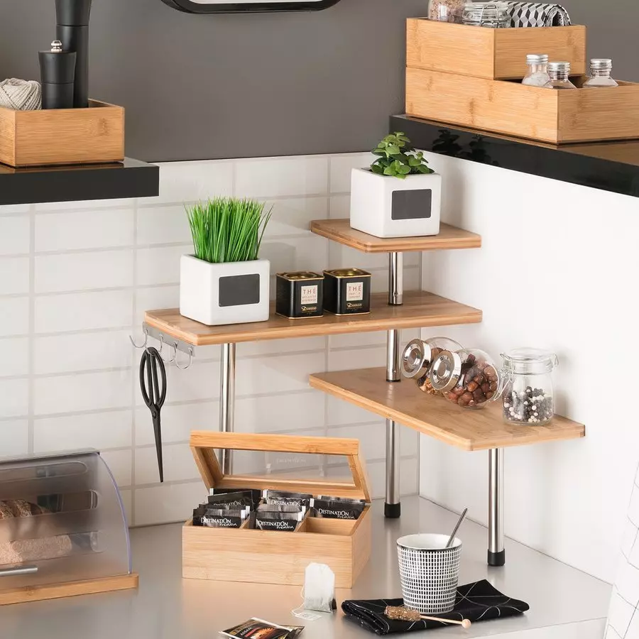 Etagère d'angle (H39 cm) Vahina Naturelle