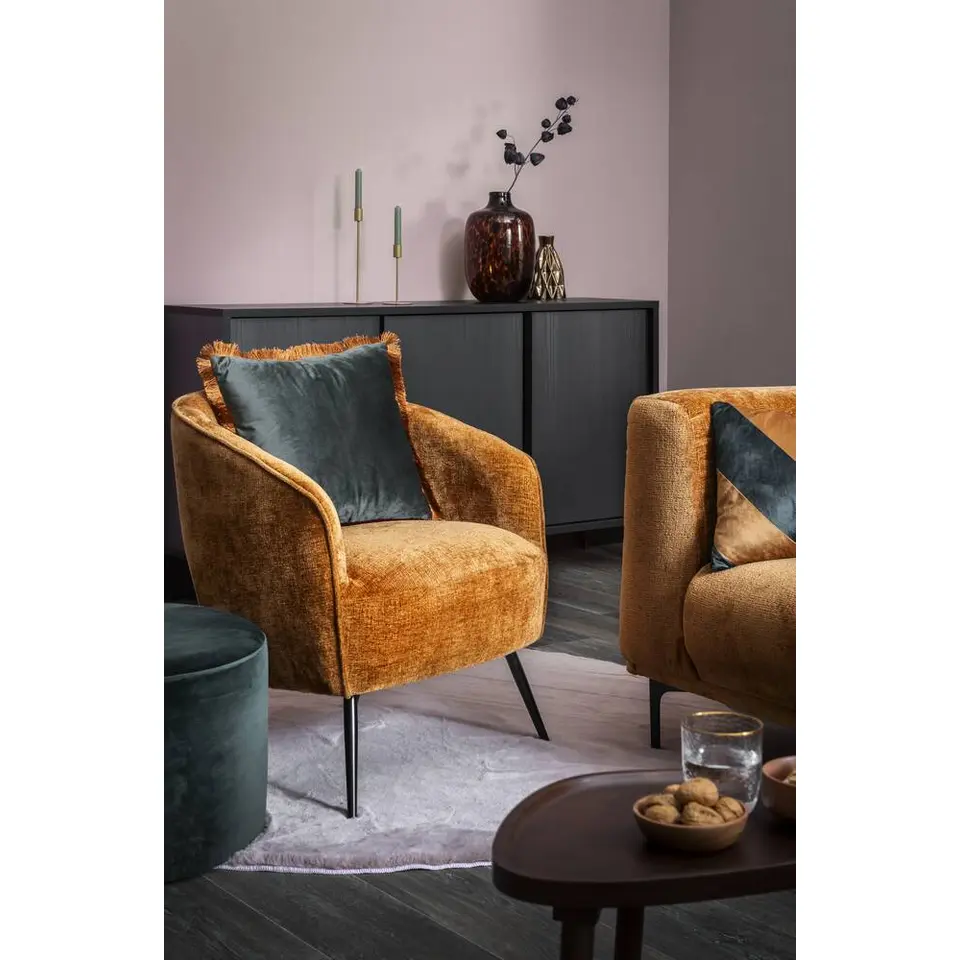 Fauteuil Carlton - stof - bruin
