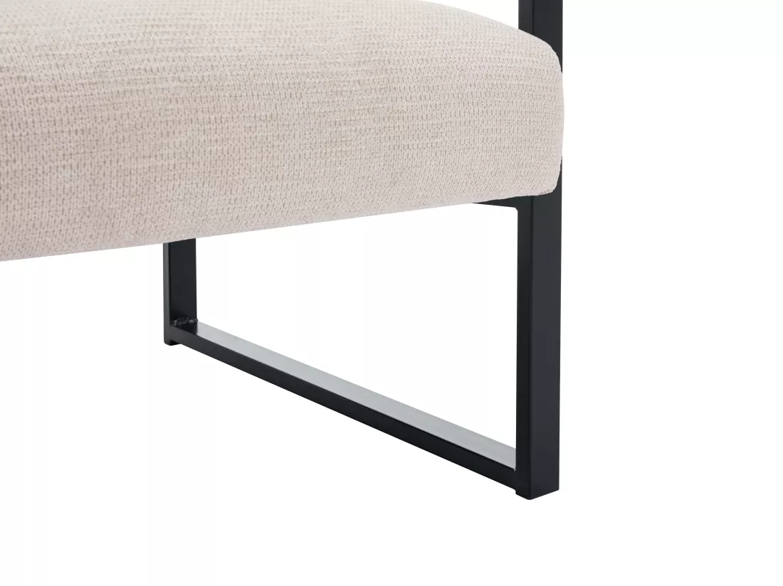 Fauteuil en tissu texturé beige ISPORI
