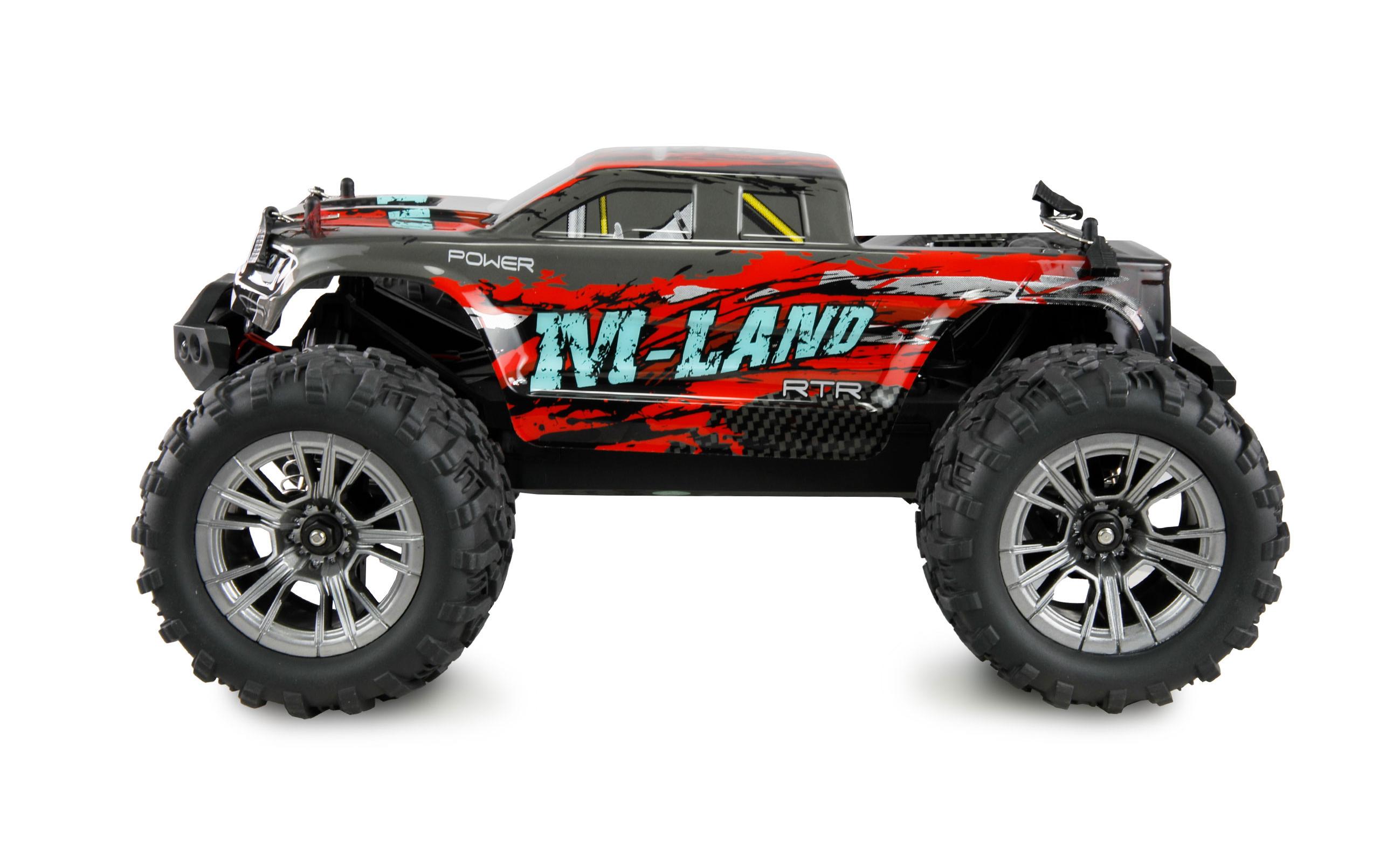 Monster Truck M-Land, Rot RTR, 1:164WD-Modell mit LED-Beleuchtung