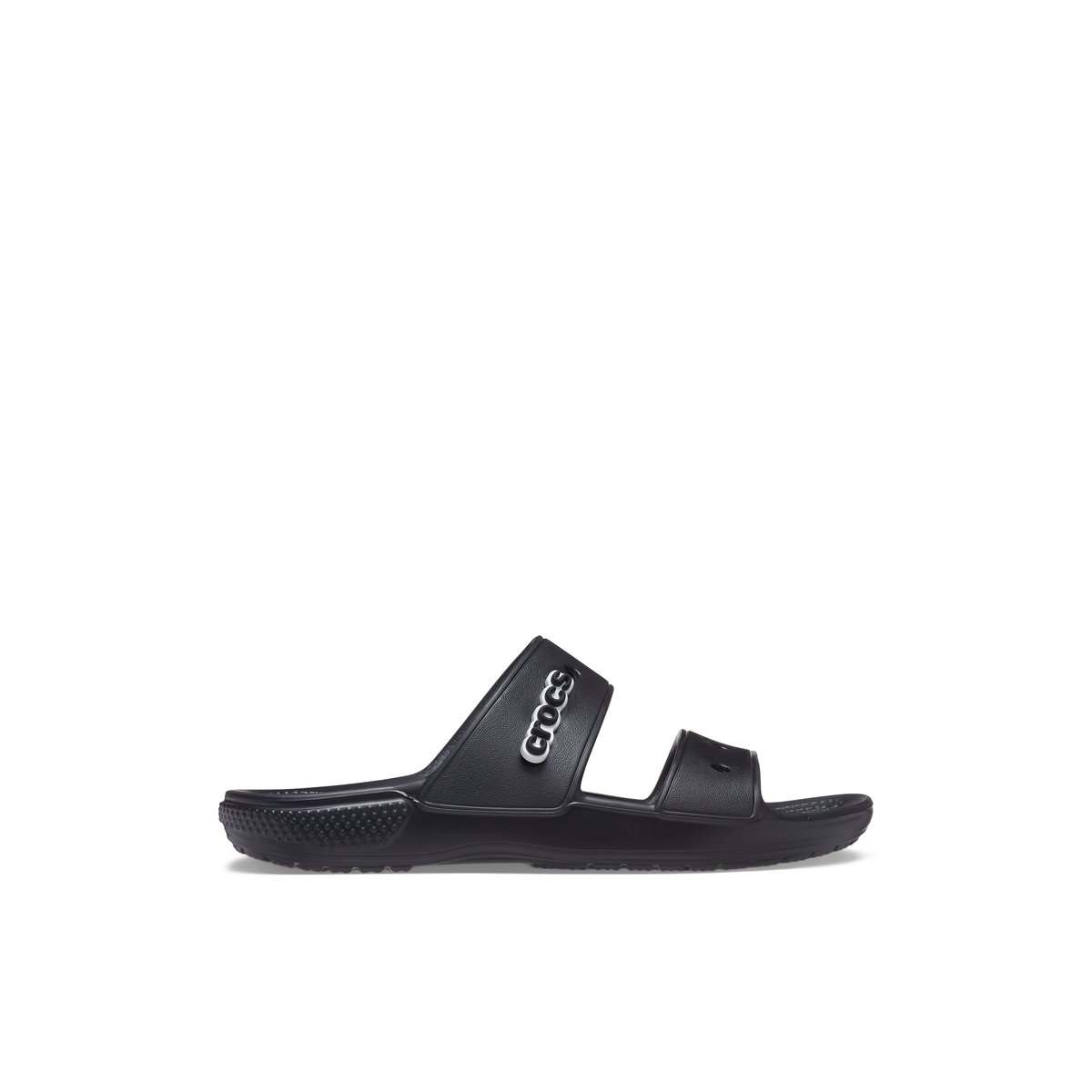 CROCS-Classic_croc-Sandales athlétiques à double bride - Talon plat - Noir/Noir
