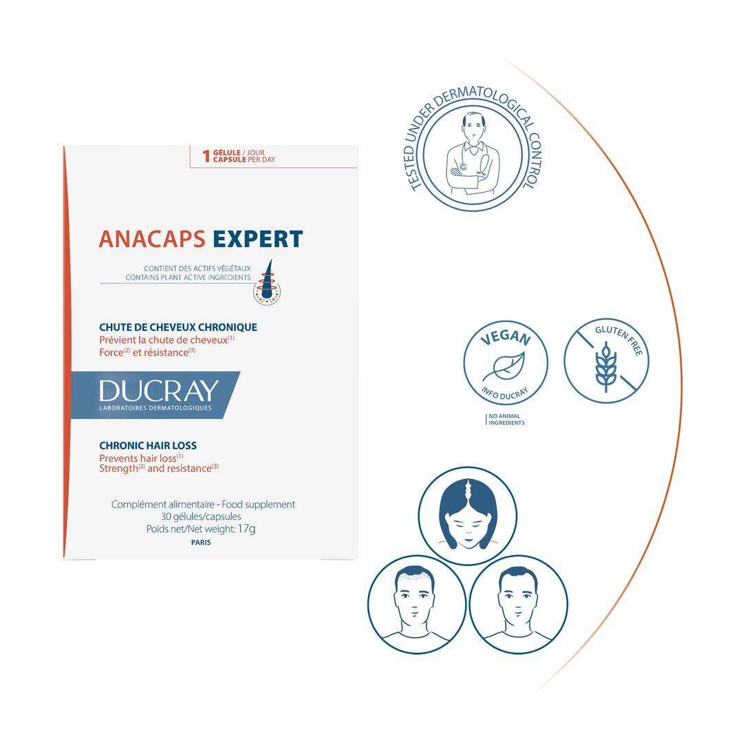 Cápsulas Queda Cabelo Crónica Anacaps Expert - 30un