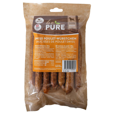 bePure Hundesnack Swiss Pouletwürstchen 180g