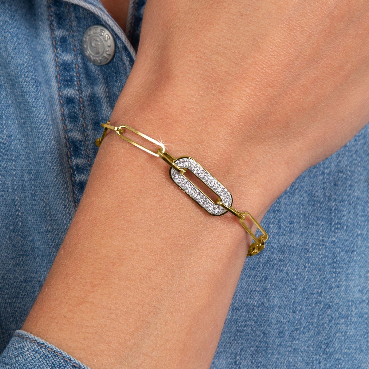Bracelet en acier inoxydable SC Bohème en Acier Rhodié argenté