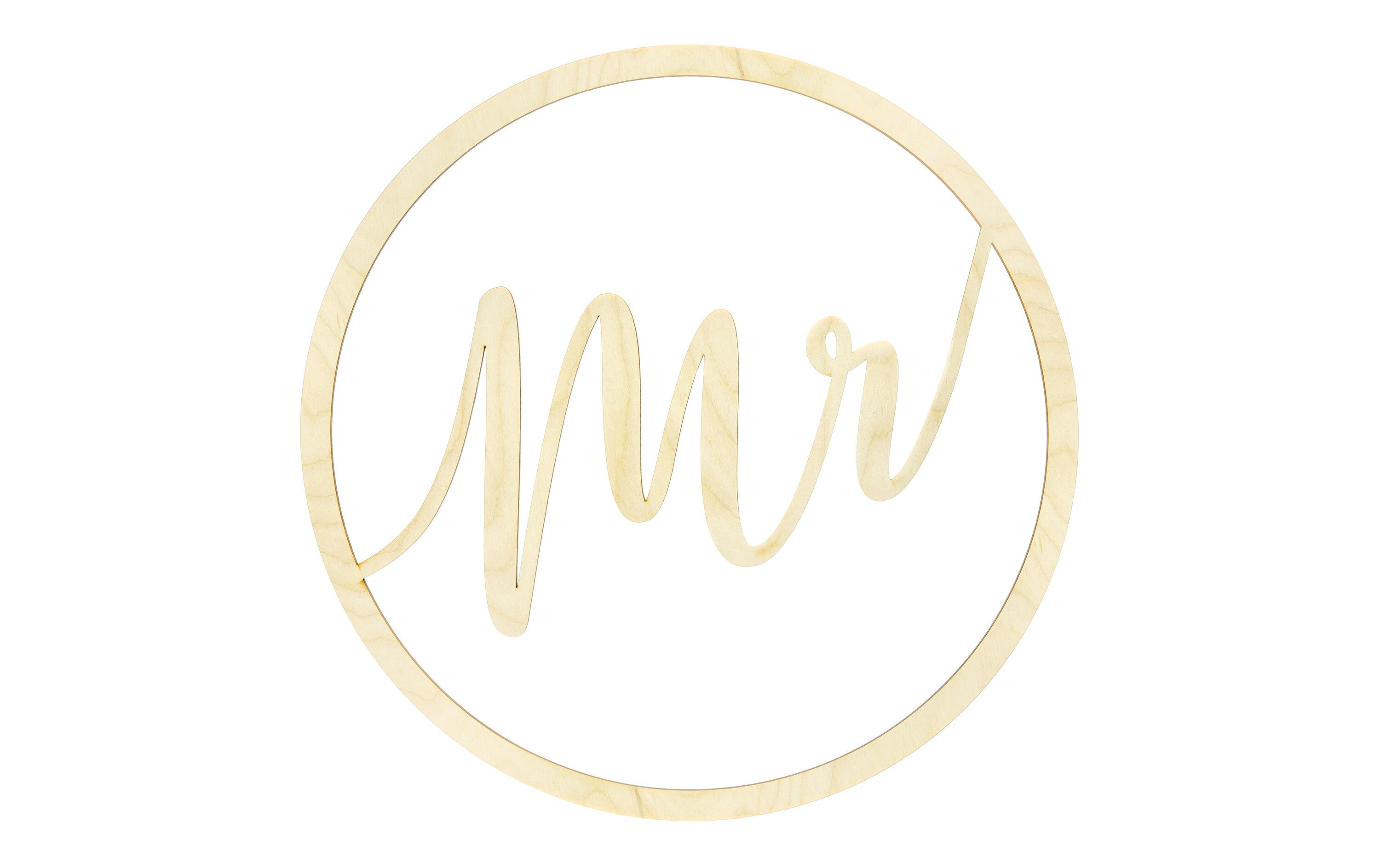 Hochzeitsaccessoire Mrs Mr D: 38 cm, 2 Stück, BraunDekoration für Verlobung, Polterabend, Hochzeit