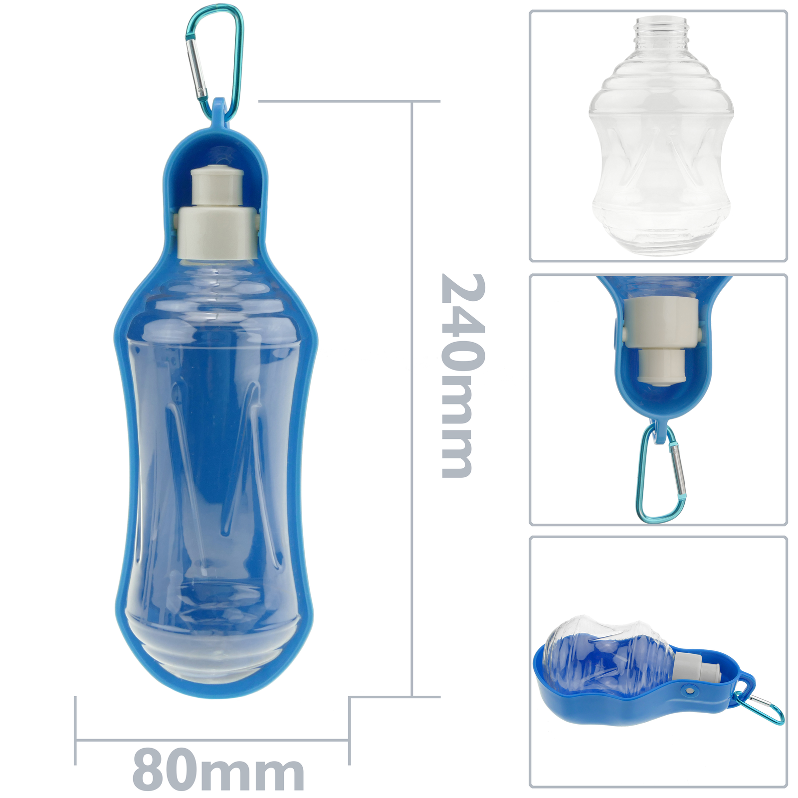 Garrafa de água portátil para cães, 250ml. Garrafa de água para viagens com animais de estimação.