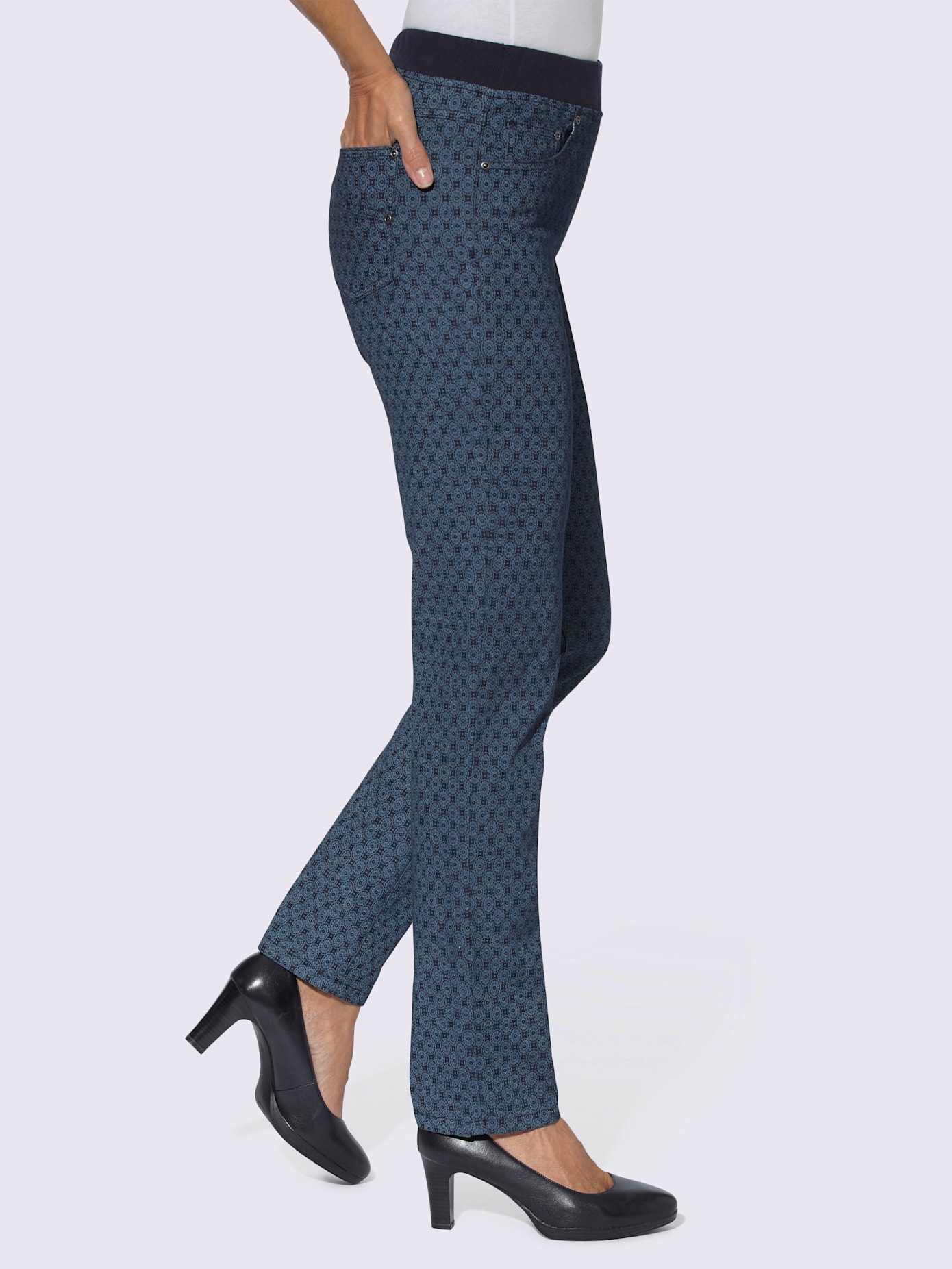 Jean femme confortable avec ceinture élastique
