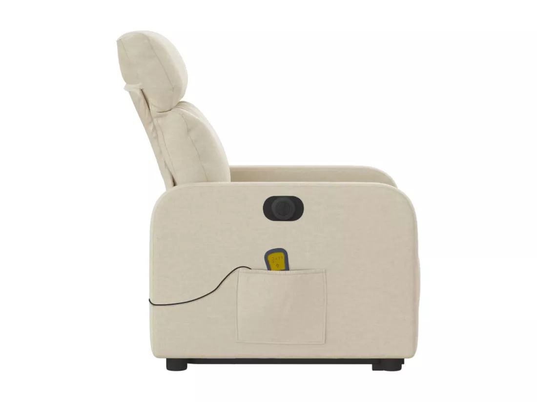 Fauteuil inclinable massant électrique Crème Tissu