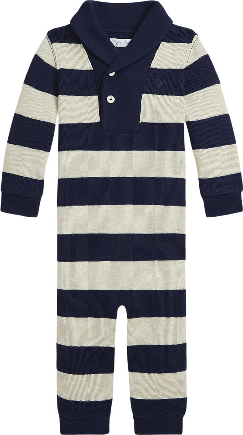 Polo Ralph Lauren FRENCH RIB-SHAWL COVERL-OP-CVA Refined navy/oatmeal heather