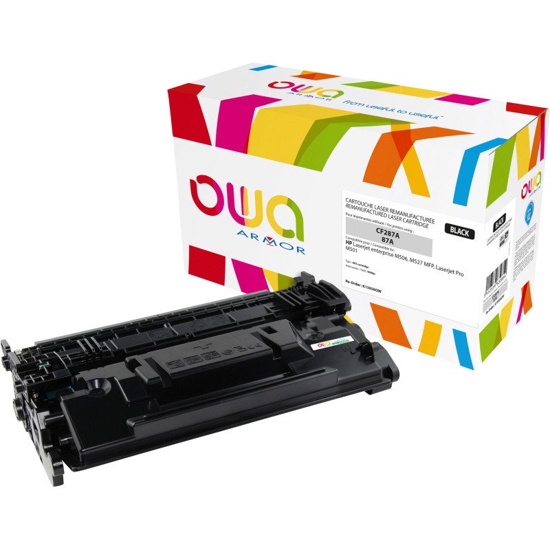Toner Owa compatible HP 87 A-CF 287A noir pour imprimante laser