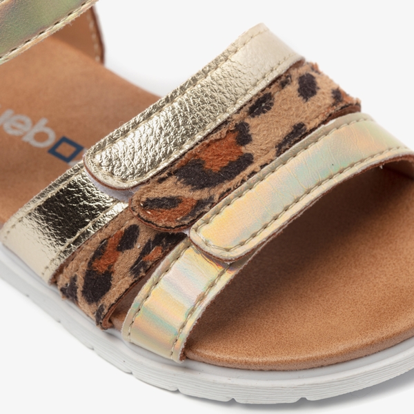 Blue Box meisjes sandalen goud met luipaardprint