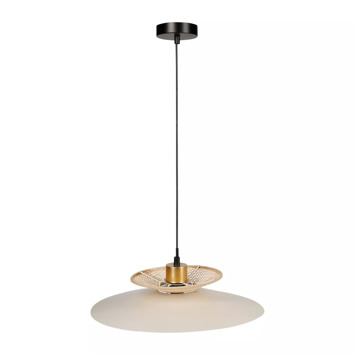 Suspension lumineuse métal et bambou (D36 cm) Envertito Beige