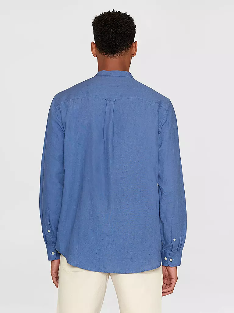 KNOWLEDGE COTTON APPAREL Leinenhemd blau