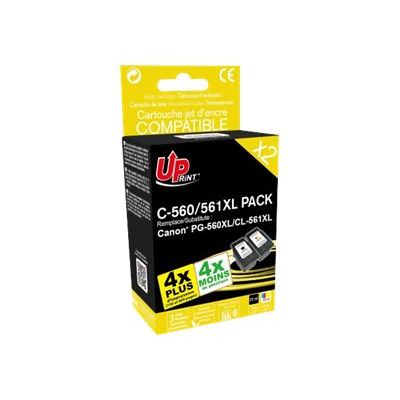 Cartouche compatible Canon PG-560XL/Canon CL-561XL - Pack de 2 - noir, cyan, magenta, jaune - Uprint