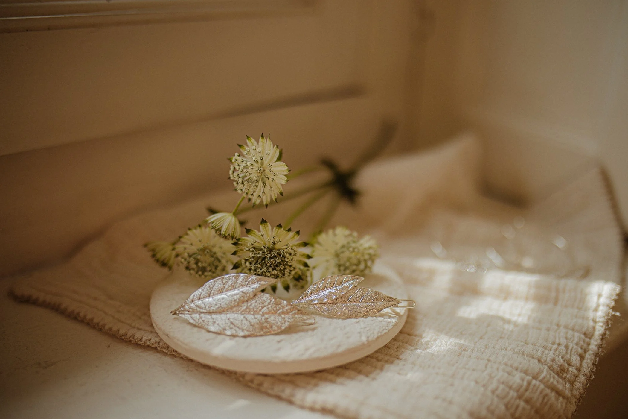THALIE - Barrette feuilles plaqué argent | Argent