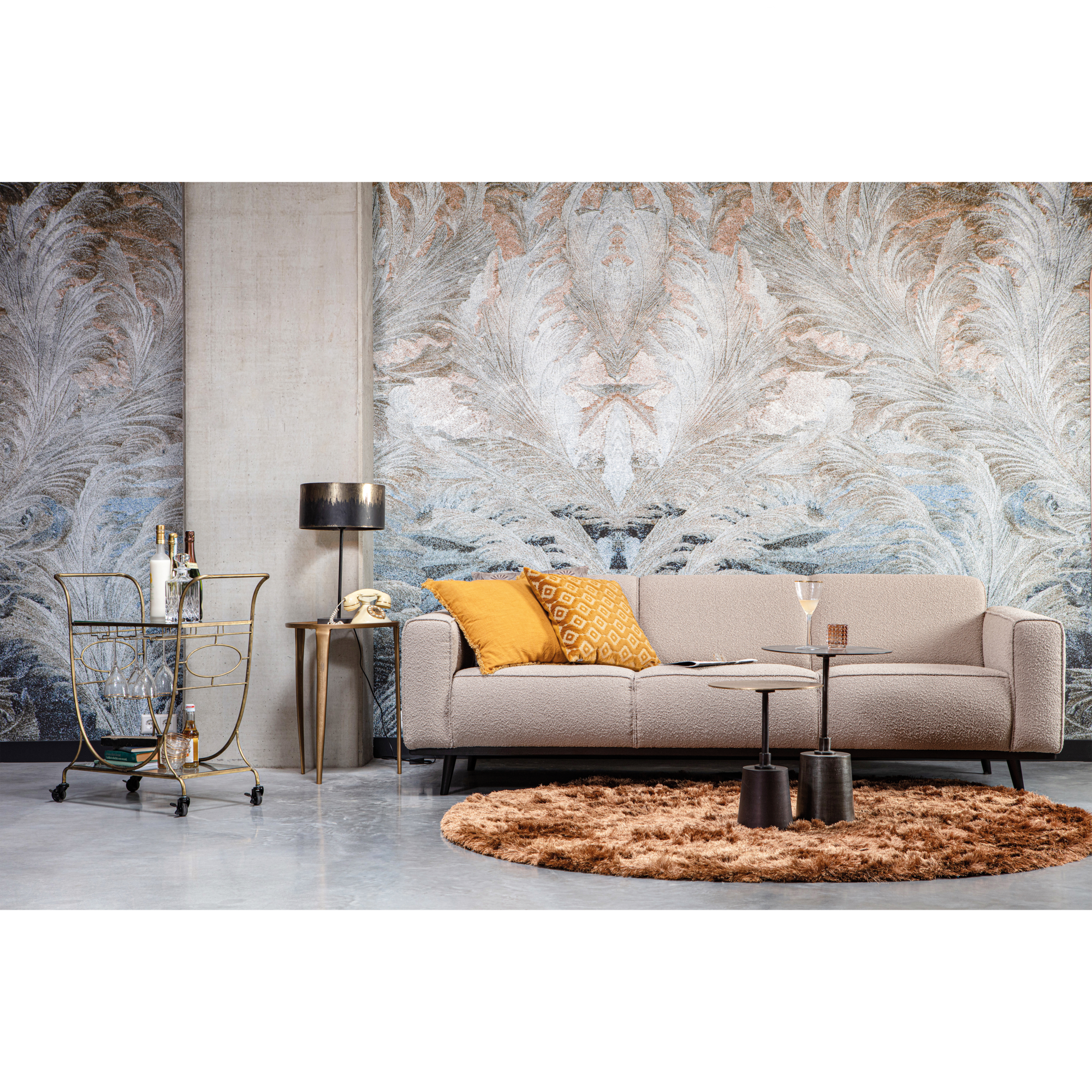 3-zits bank Statement Statement 3-zits Bank - 230 cm - Brede Platte Rib - Rock