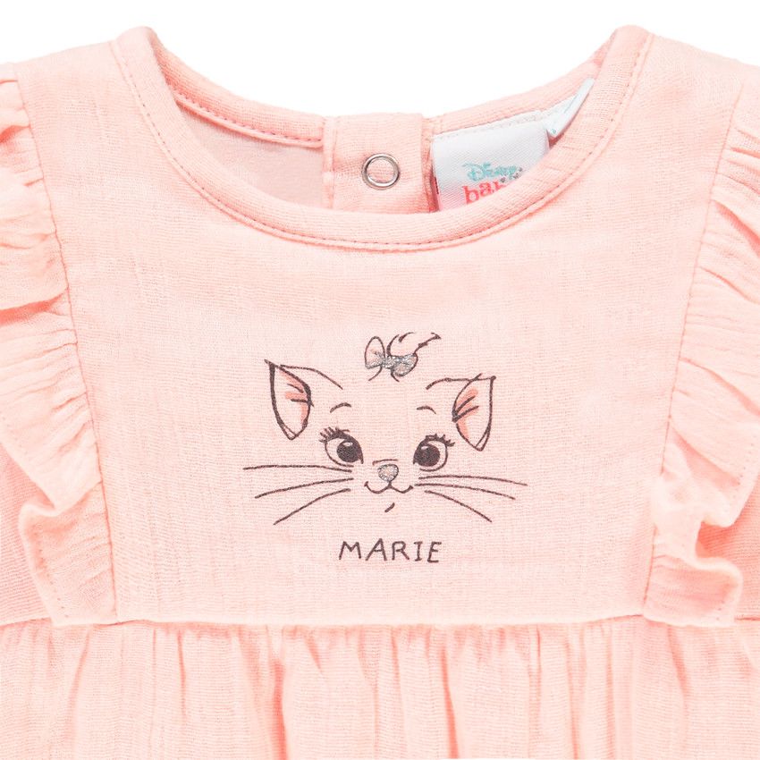 Body manches longues rose print Marie Aristochats Disney pour bébé fille - Rose