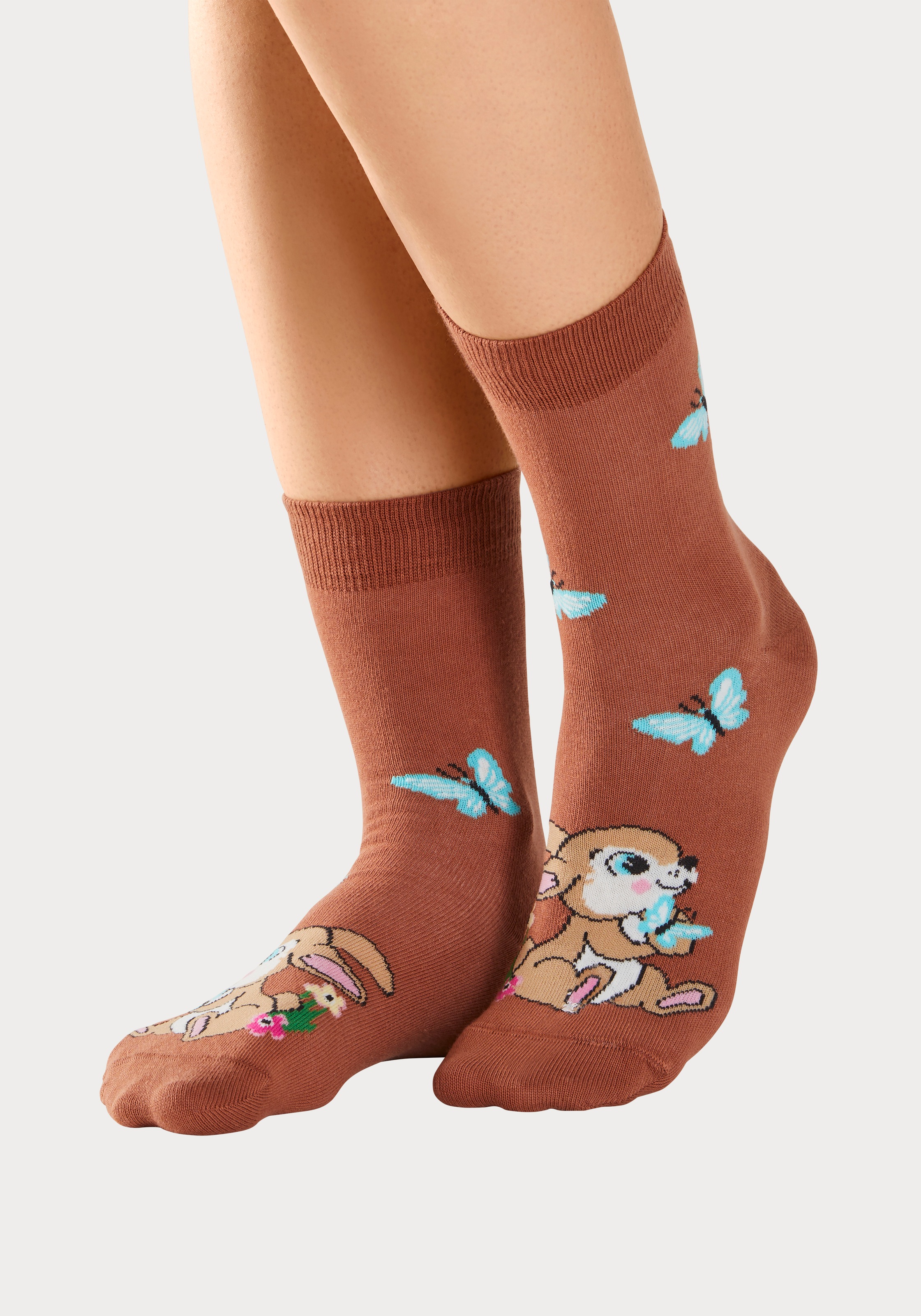 H.I.S Basicsocken Packung, 5 Paar tlg. mit Hasen Motiven