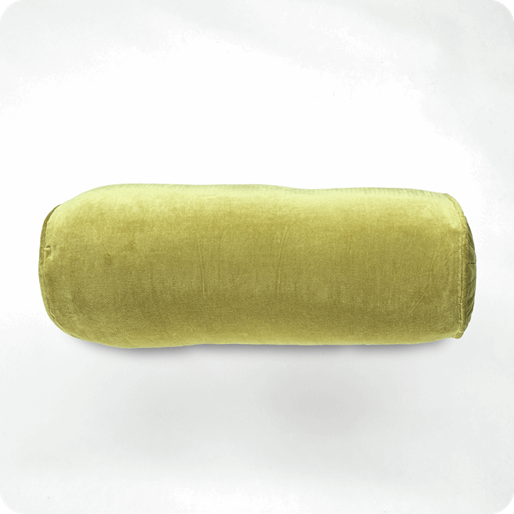 Kussen velours Bolster warmgreen