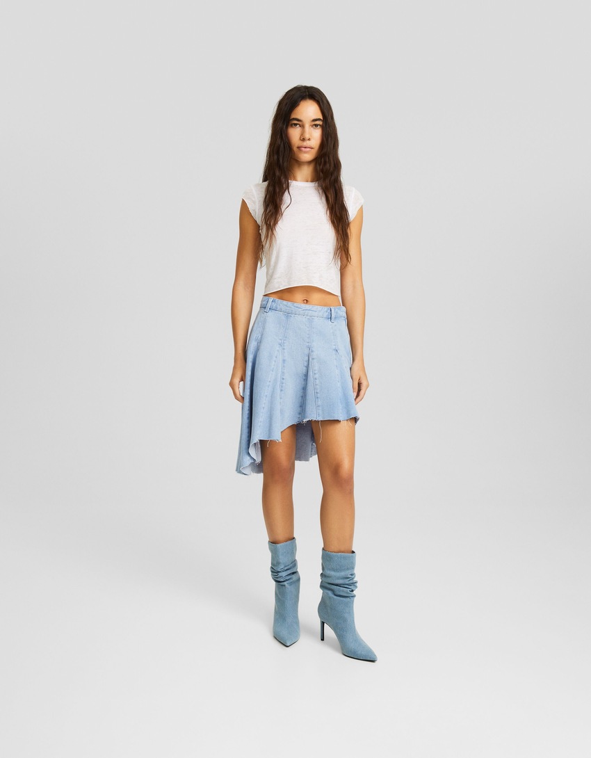 Saia midi jeans