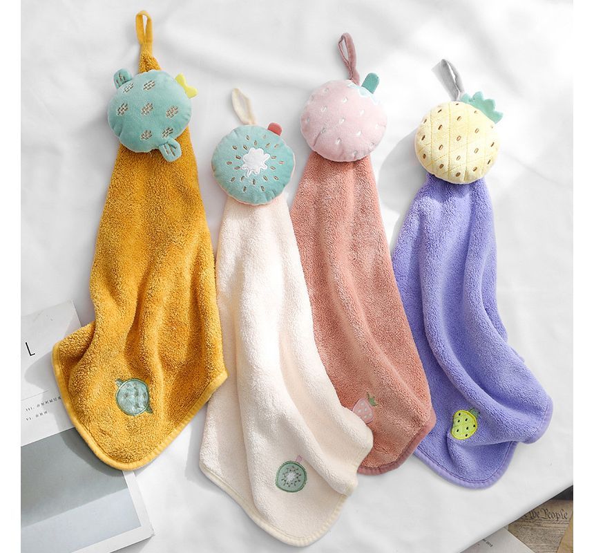 Porcini - Handdoek van geborduurd koraalfleece (verschillende ontwerpen)