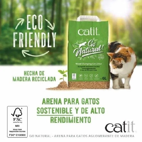 Areia aglomerante para gatos Catit Go Natural!