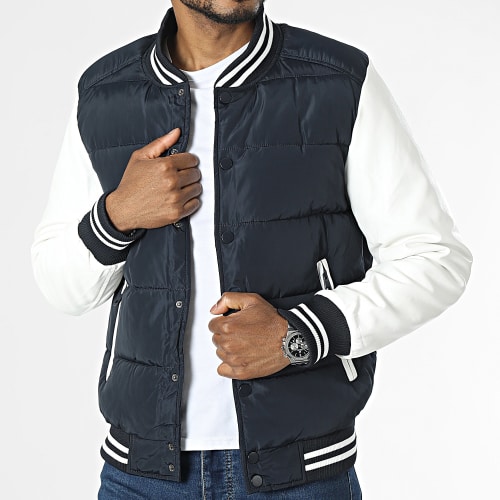 Doudoune Bleu Marine Blanc