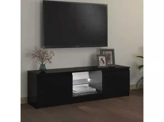 Meuble TV avec lumières LED Noir 120x30x35,5 cm