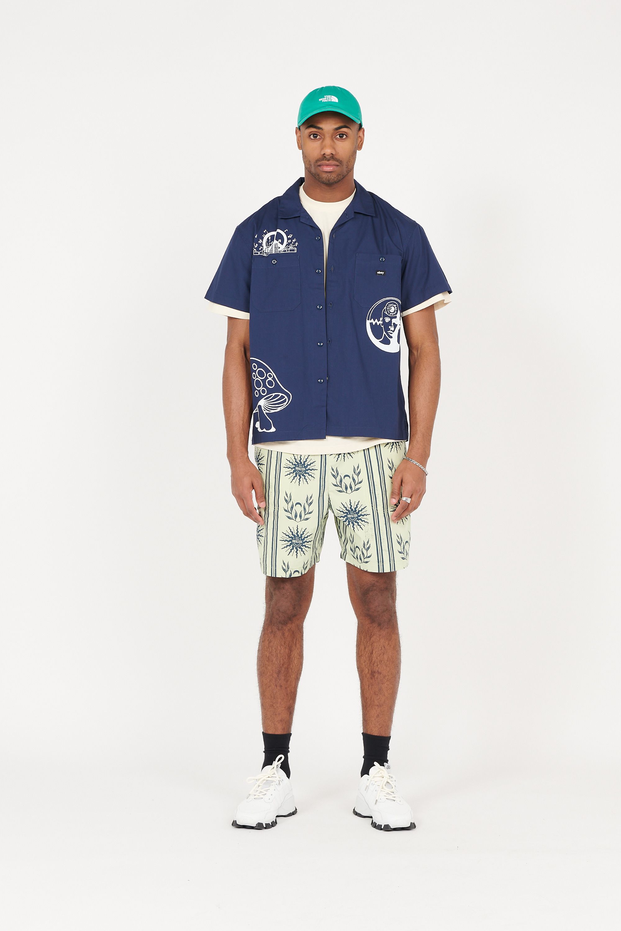 OBEY Chemise OYSTER WOVEN Bleu