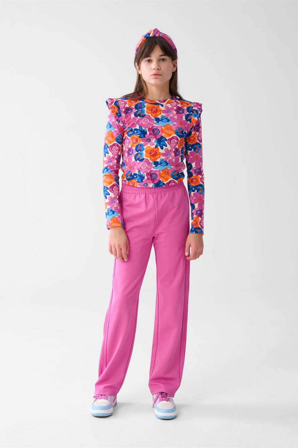 Shoeby wide leg joggingbroek roze