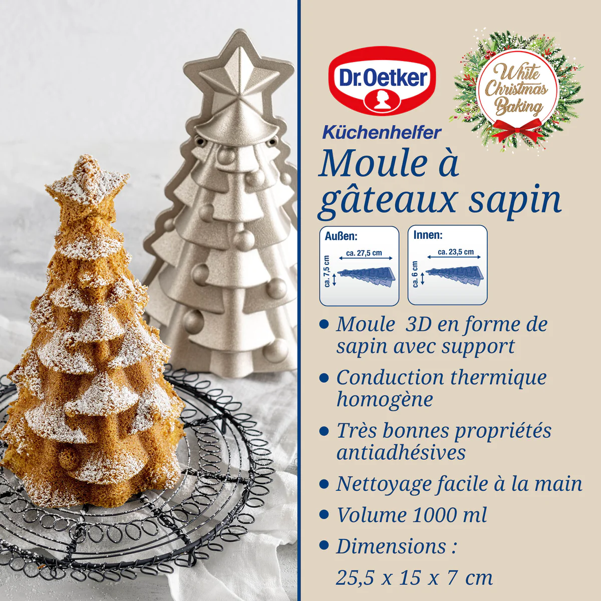 Moule à gâteaux original en forme de sapin de noël Christmas Dr. Oetke