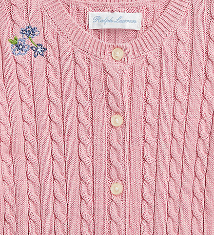Polo Ralph Lauren Cardigan - Strik - Tickled Pink m. Blomster