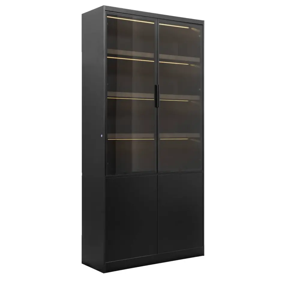Wandkast Virgil - zwart - 220x110x40 cm