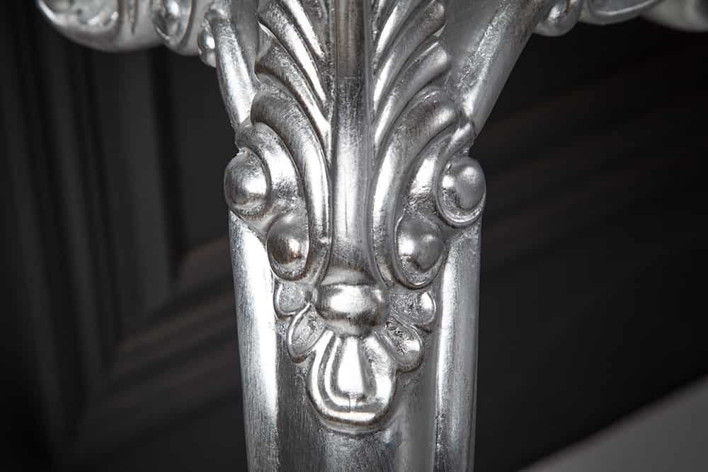 Elegante Konsole VENICE 110cm silber Barock Design Anrichte handgearbeitet