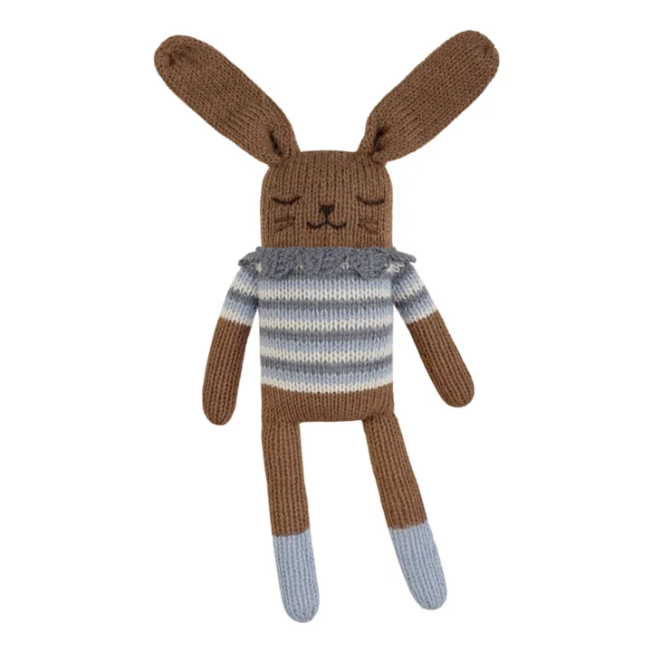 Main Sauvage Doudou lapin top vintage  | Bleu
