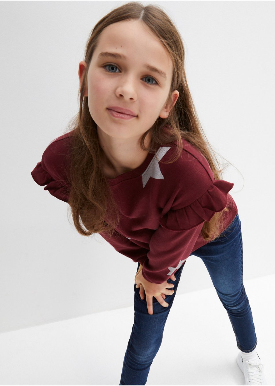 Sweat-shirt fille à volants