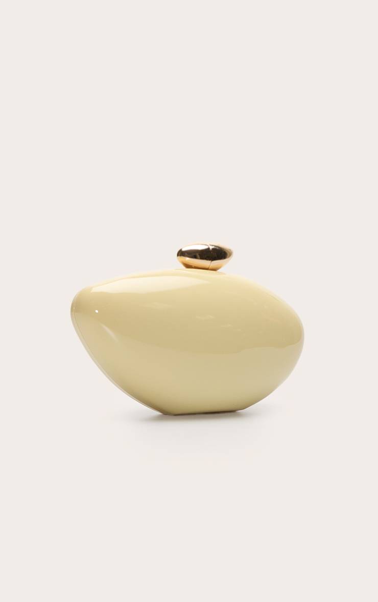 Butter Yellow Pochette Rigide Coquillage Dégradé À Ferrures Dorées