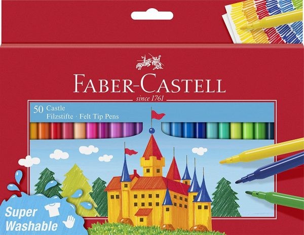 Faber-Castell - Filtpen Castle Pakke med 50 i Æske