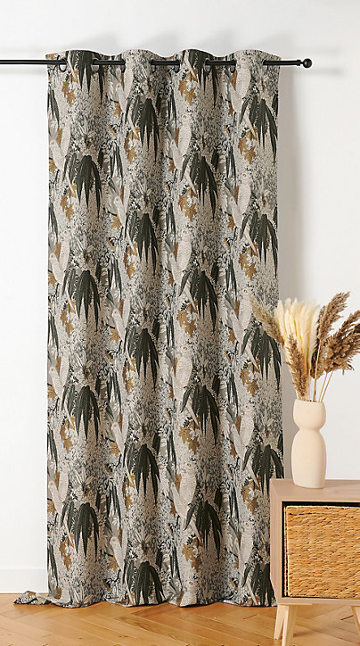 Rideau perruche en polyester Linder L.140 x H.260 cm lin naturel