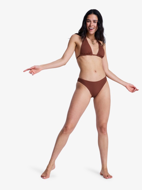 Roxy Sunshine Moderate Bas de bikini classique Marron Femme
