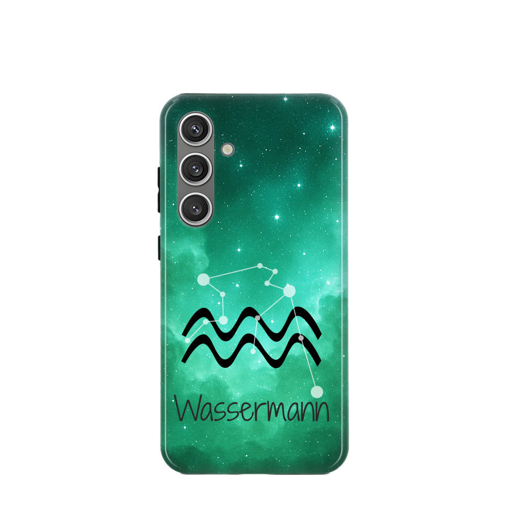 Samsung Galaxy S24 Hybrid (Kunststoff / Gummi) Hülle Wassermann 2 - Grün