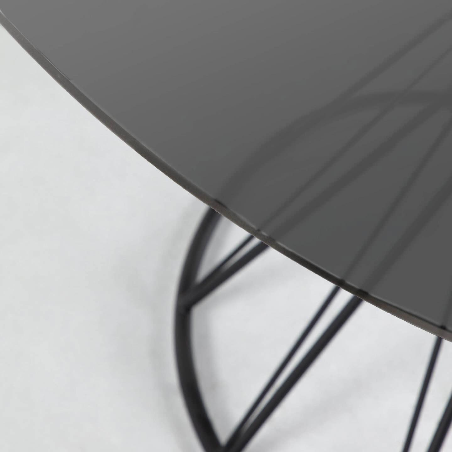 Kave Home Esstisch rund NIUT 120 cm Farbglas schwarz