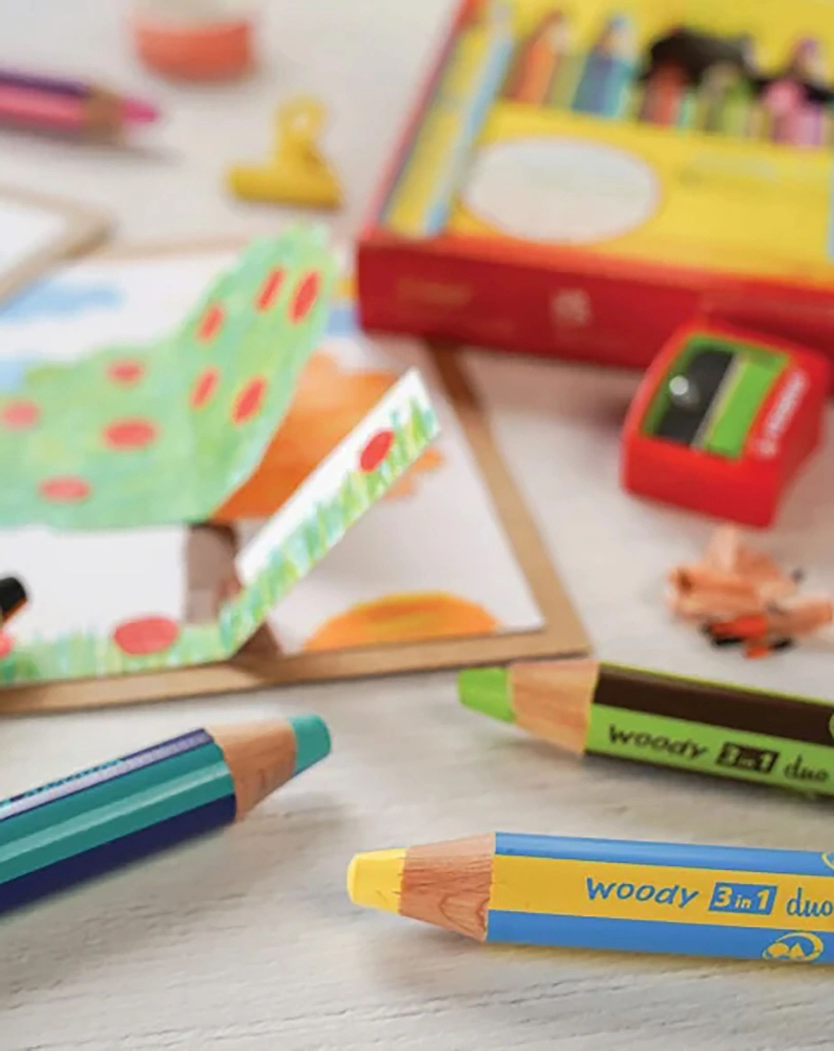 Buntstift STABILO® woody 3in1 duo 5er-Set mit Spitzer